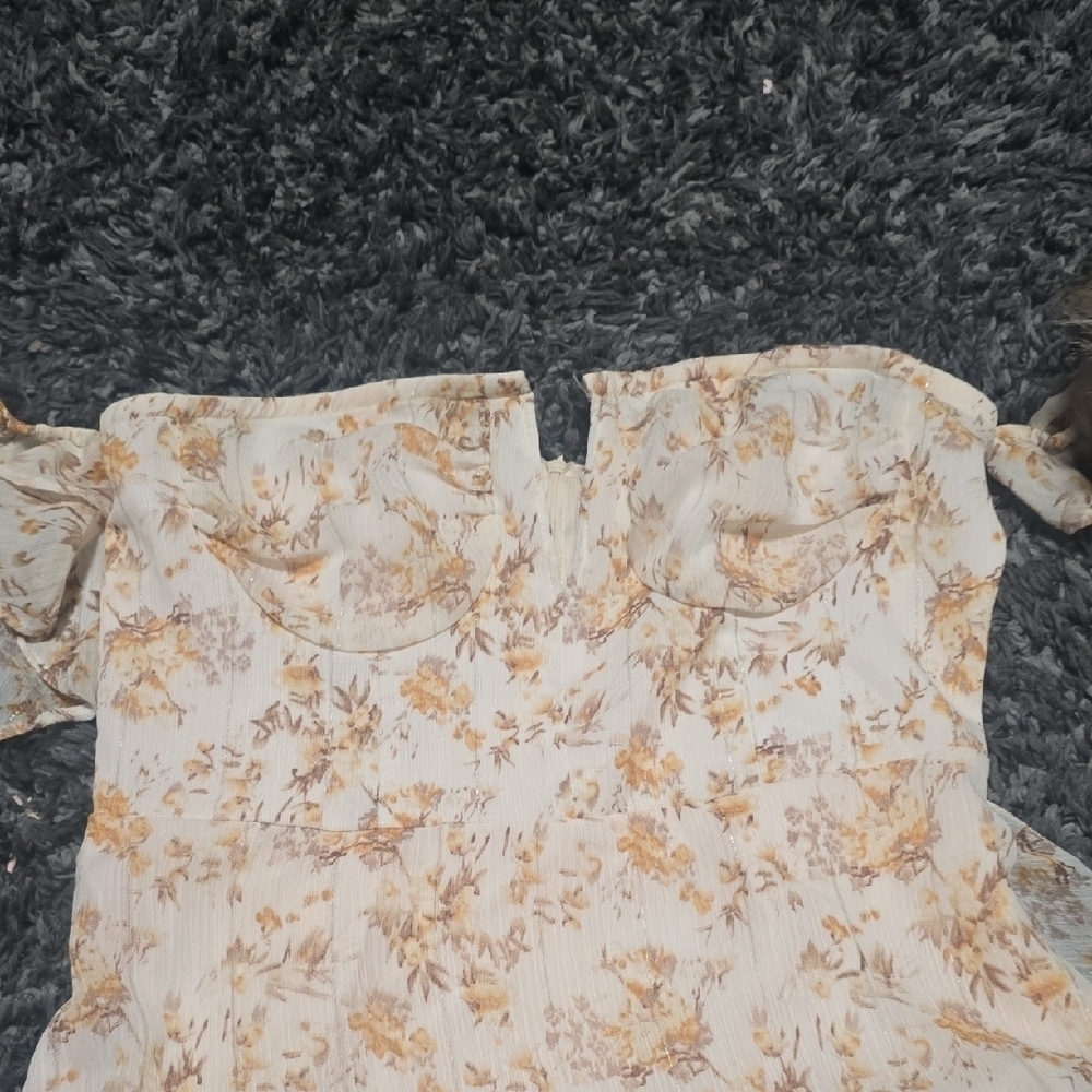 Cider Cream Ruched Off-Shoulder Sundress - Picture 5 of 5